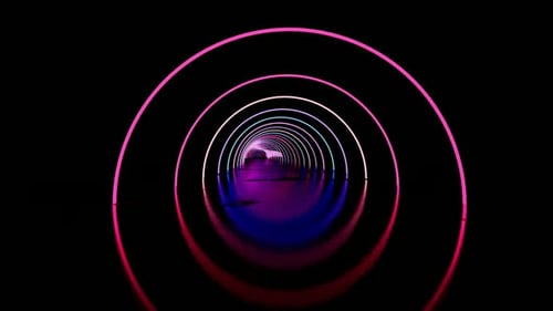 Neon Laser Rings Tunnel