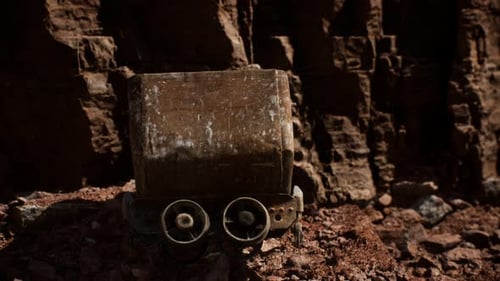 Abandoned Gold Mine Trolley Used To Cart Ore During the Gold Rush