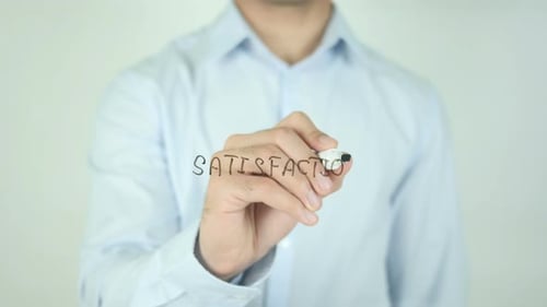Satisfaction Written on Glass by a Man