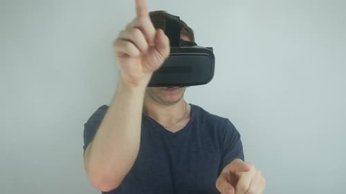 Young Adult Using Virtual Reality Headset