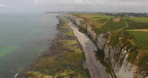 White cliffs at Etretat, Normandy, France.