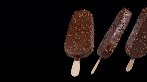 Chocolate Almonds Ice Cream Stick Bar Turnaround Transition