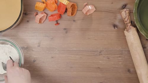 Step by step. Rolling out dough for pie crust.