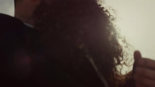 Loving Couple Embracing in Golden Sunshine