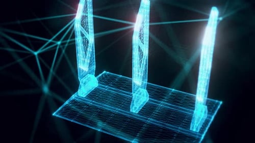 Security Gates Hologram Close Up 4K