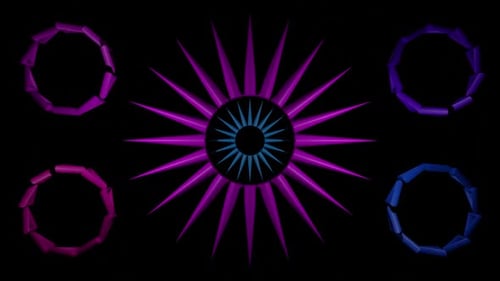 Vibrant Abstract Geometric Shapes Rotating Loop