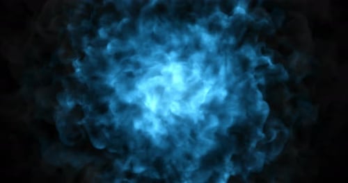 Abstract Blue Smoke Vortex Pulsating Energy Effect