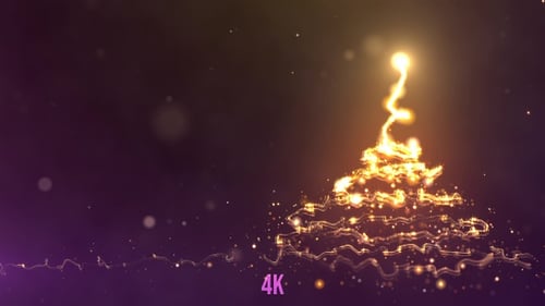 Sparkling Christmas Tree Light Reveal Animation
