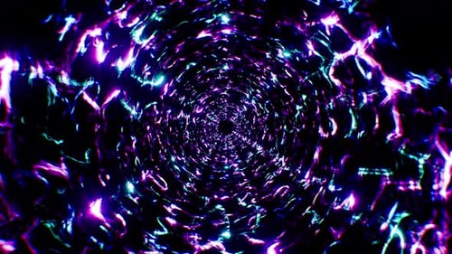 Shiny Wavy Neon Light Background Loop 4K