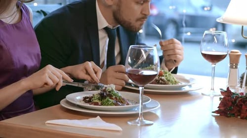 Married Couple on Date in Restaurant