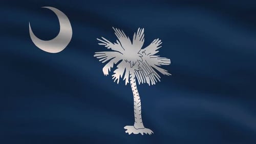 Realistic Waving South Carolina State Flag