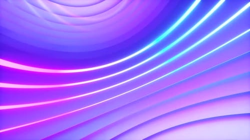 Une pièce sphérique avec un éclairage lumineux au néon