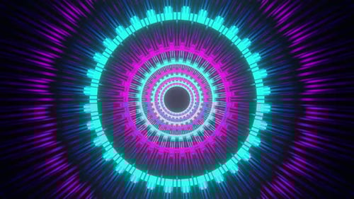 Colorful Neon Gear Tunnel