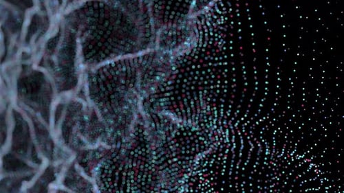 Abstract digital particle wave, High Tech Data Wave Particle Background With Glowing Effects, Cyber