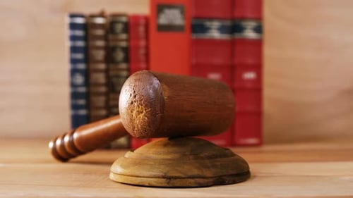 Close-up of judges gavel