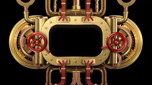 Steampunk Gold Mechanism Panel Reveal Loop