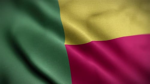 Seamless Loop of Waving Green Yellow Red Flag