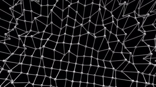 a dynamic background of geometric objects randomly moving in space, made in gray tones