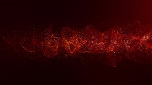 Abstract Red Energy Particle Wave Motion Background