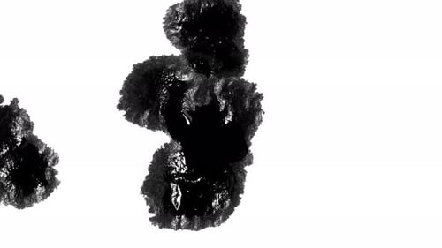 Ink Drop Splatter on White Background