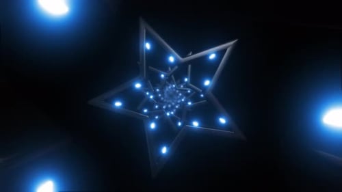4k Blue Spiral Star Tunel