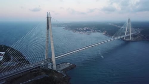 Istanbul Yavuz Sultan Selim Bridge Aerial View