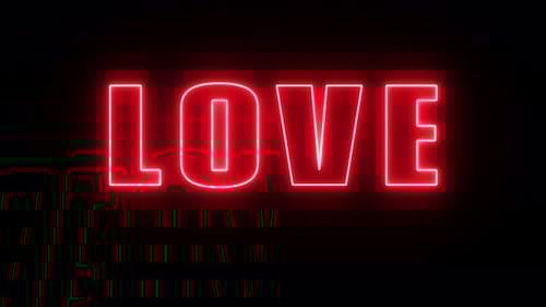 Neon Love Text 4K