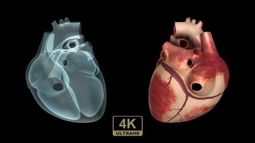 Futuristic 3D Human Hearts Medical Science Animation
