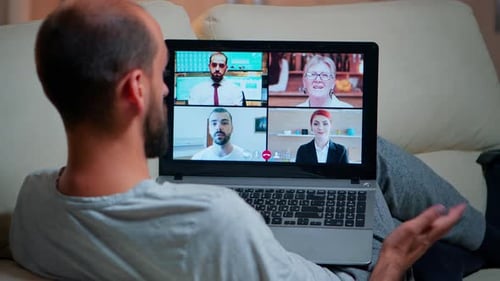 Man on Video Call From Couch