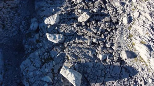 Mountain path trough fissures in the rock