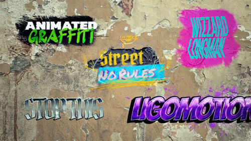 Urban Graffiti Spray Paint Title Animation Pack
