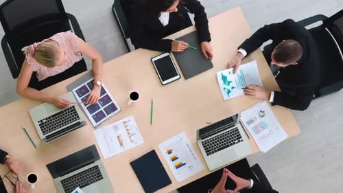 Business People Group Meeting Shot From Top View
