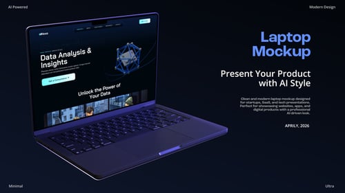 Laptop-Modell | Präsentation einer KI-Website. MOGRT