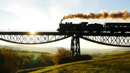 Old Historical Steam Engine Train Locomotive