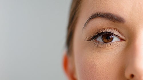 Close Up on Beautiful Girl Eye While Posing