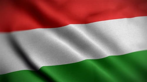 Hungary Flag Waving Seamless Loop Background