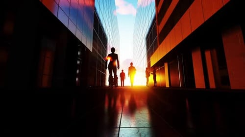 Business People Walking Trough Passage HD