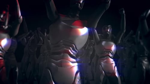 Cyber Humanoid Robots se une y baila en Techno Party V2 4k