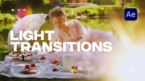 Cinematic Light Leaks and Lens Flare Transitions