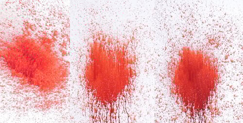 Red Paint Splatter on White Background