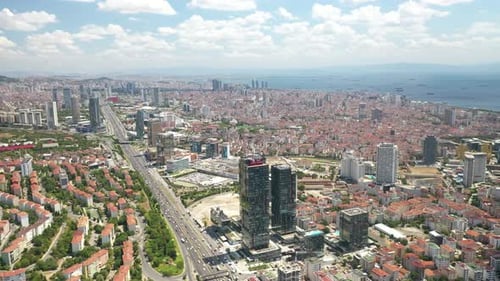 City Landscape and sea Aerial