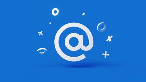 Email 3d Icon on a Simple Blue Background Seamless Animation Loop