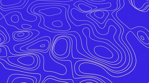 Animated Blue Topographic Contour Lines Background Loop