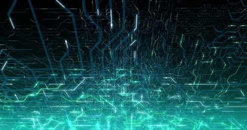 4K seamless loop of printed circuit board (PCB) in motion.