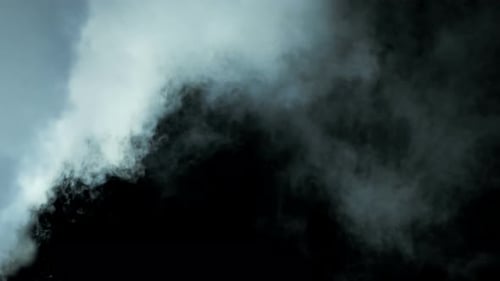 Wispy Gray Smoke on Black Background