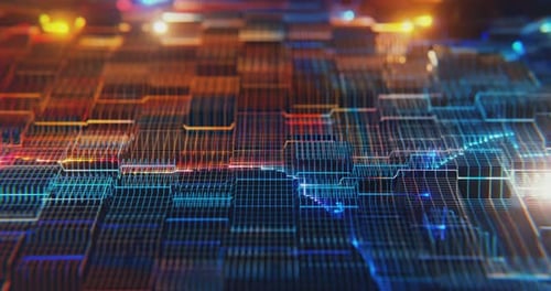 Network connection, communication grid motion graphic.