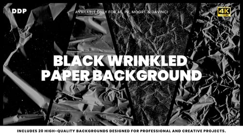 Black Wrinkled Paper Abstract Backgrounds Pack