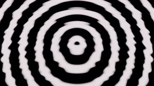 Black and White Rippled Circle Wave Hypnotic Illusion Seamless Loop Animation
