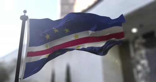 Cape Verde National Flag Waving in the Wind