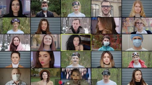 People Communicating via Video Conference Call